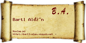 Bartl Alán névjegykártya